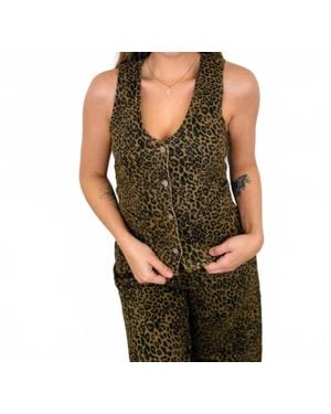 Blakeley Wild West Cotton Blend Mom Cropped Vest - Black