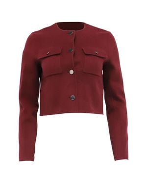 Theory Pocket Cropped Cardigan - Red
