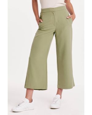 Another Love High Rise Crop Wide Leg Pant - Green