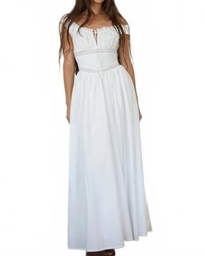 Shani Belle Corset Detail Maxi Dress - White