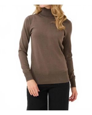 Kaffe Kaastrid Long Sleeve Roll Neck Pullover - Brown