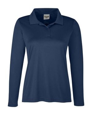 Team 365 Zone Performance Long Sleeve Polo - Blue