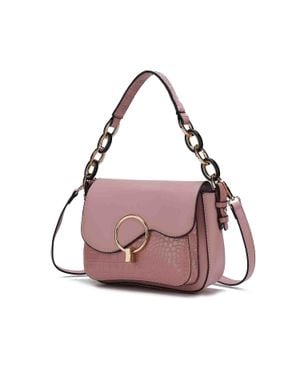 MKF Fanta Croc Shoulder Versatile Handbag By Mia K - Pink
