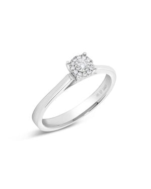 H.J. Namdar H. J. Namdar 0.07 Ct Tw Miracle Set Diamond Halo Ring 14K Natural Diamonds Size 6 - White