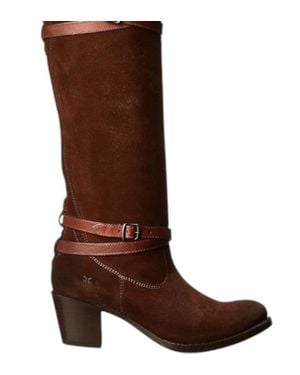 Frye Jane Strappy Boots - Brown