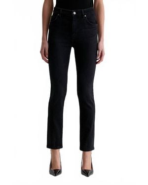 Agolde Mari Mid-Rise Slim Straight Leg Jeans - Black