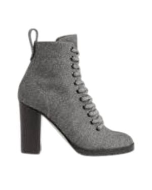 Jimmy Choo Cruz 95 Lace-Up Felt Ankle Boots - Gray