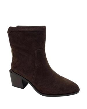 Vince Camuto Kortimy Boots Suede Block Heel Ankle Bootie Hawk2641 - Brown