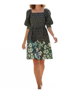 Emily Lovelock Puff Sleeve Midi Dress - Black