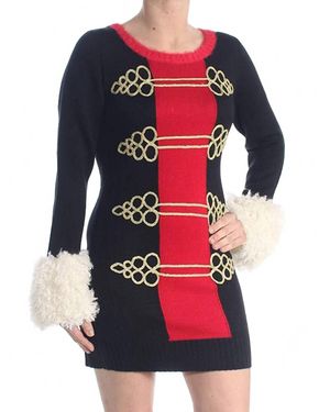 Hooked Up by IOT Activewear Embroidered Faux Fur Dress
