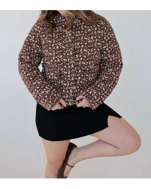 Klesis Maren Floral Quilted Jacket - Brown
