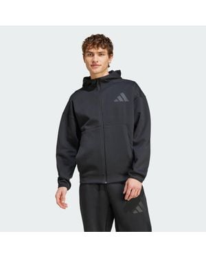 adidas Z. N.E. Full-Zip Hooded Track Jacket - Gray