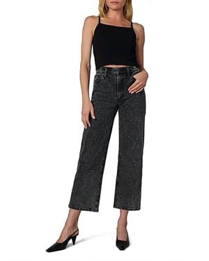 Joe's Jeans Blake Rhinestone High-Rise Crop Jeans - Black