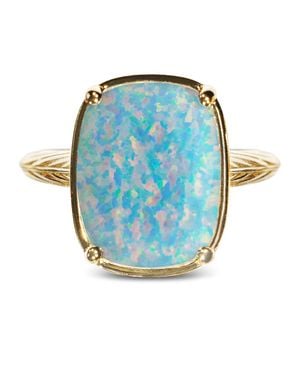 Sterling Forever Sterling Icy Opal Elongated Cushion Ring - Blue