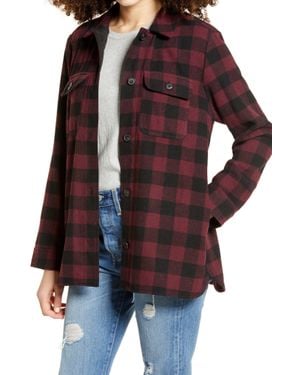 BP. Burgundy Plaid Flannel Shirt Jacket - Red