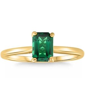 Pompeii3 1Ct Emearald Solitaire Ring 10K Lab Grown - Green