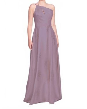 Marchesa Barletta One-Shoulder Maxi Gown - Purple
