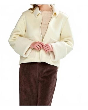 Sara Campbell Rhiannon Shearling Suede Jacket - Natural