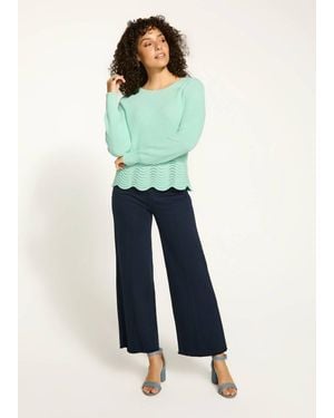 Fdj Seallie Scalloped Hem Sweater - Blue