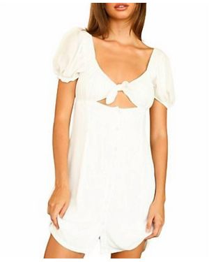 Dippin' Daisy's Knot Detail Peasant Dress - White