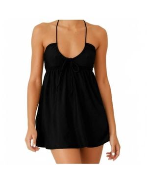 Salt + Cove Halter Cover Up Mini Dress - Black