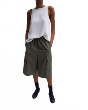 Tibi Sable Square Neck Cross Back Tank Top - Black