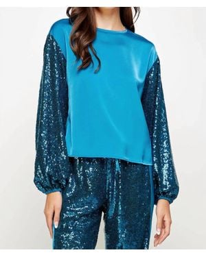 Strut & Bolt Feel Sequin & Satin Pullover - Blue