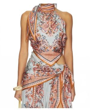 Zimmermann Aster Scarf Bodice Top - Brown