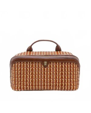 Clare V. Fusealis Woven Leather Charlotte Case - Brown