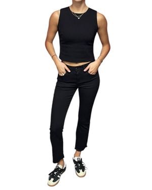 Bianco Devi Cropped Boot Leg Jean - Black
