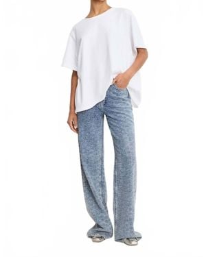 GOOD AMERICAN Good Skate Wide Crystal Jeans - Blue