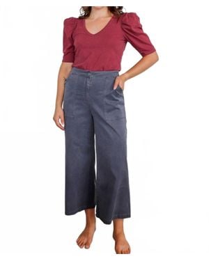 Splendid Margaret Wide Leg Crop Pants - Blue