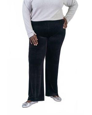 Lyssé Velvet Wide Leg Pants - Black