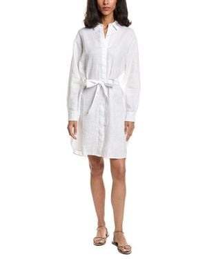 James Perse Linen Mini Shirt Dress - White
