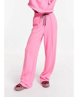 Essentiel Antwerp Eruv Wide-Leg Jersey Track Pant - Pink