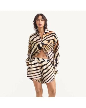 Vitamin A Playa Linen Boyfriend Shirt - Black