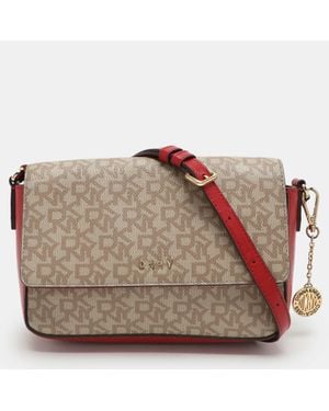 DKNY Signature Coated Canvas And Leather Crossbody Bag - Multicolor