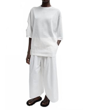 Tibi Bio Twill Triple Pleat Cropped Pant - Gray