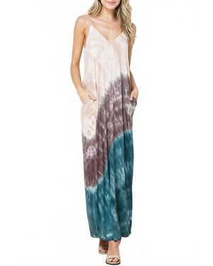 Bloidy Tie Dyed Stretch Modal Jersey Maxi Dress - Blue