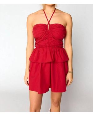 BuddyLove Remi Halter Romper Dress - Red