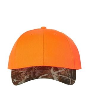 Katia Solid Crown With Camo Visor Cap - Orange