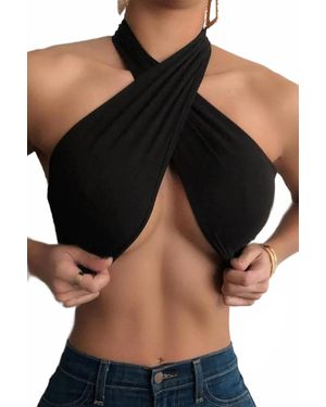 Nic & Jo Twist & Turn Convertible Halter Top - Black