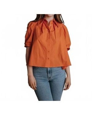 Laroque Harris Puff Sleeve Top - Orange