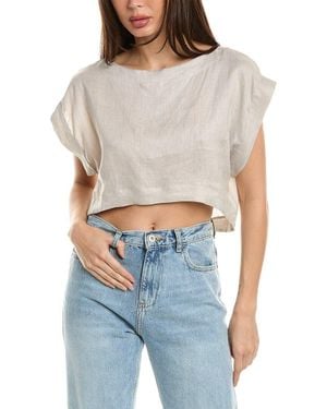 Just BEE Queen Finley Linen Top - Blue