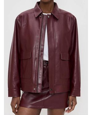 Pistola Valerie Faux Leather Biker Jacket - Purple