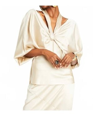 Beryll Ali Silk Wrap Top - White