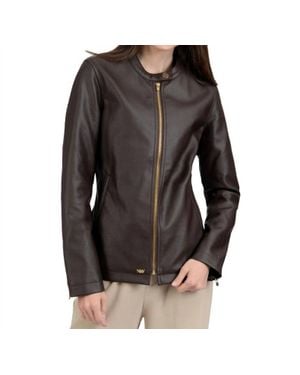 Nine West Studded Faux-Leather Racer Jacket - Black