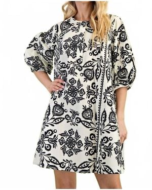 Gigio Round Neck Mini Dress - Black