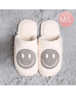 Fashnzfab Smile Print Soft Home Indoor Floor Slippers M/L - Natural