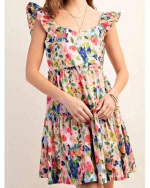 Kori Sleeveless Floral Print Dress - Multicolor